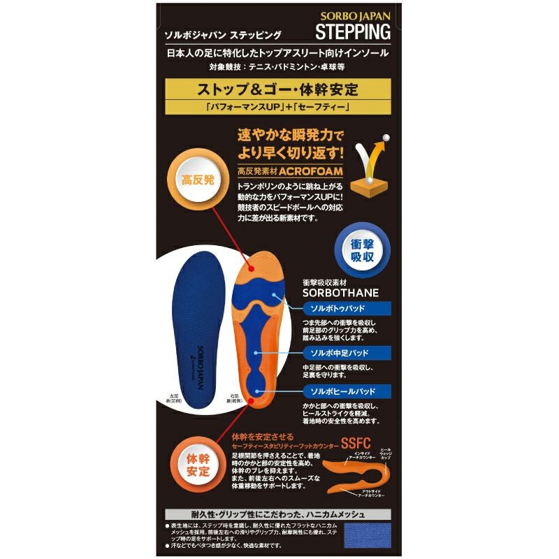 スポーツシューズ用インソール|ソルボジャパン ステッピング